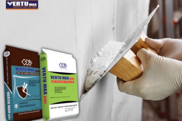 Thi công bột trét tường Vertumax giúp làm phẳng bề mặt tường trước khi sơn hoàn thiện
