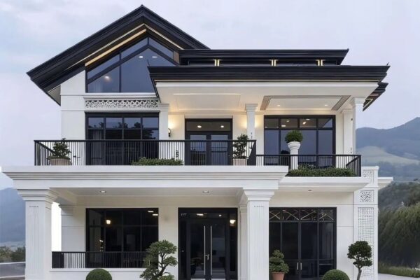 Ngôi nhà sử dụng bột trét tường và hệ sơn chất lượng giúp bề mặt bền đẹp, phẳng mịn