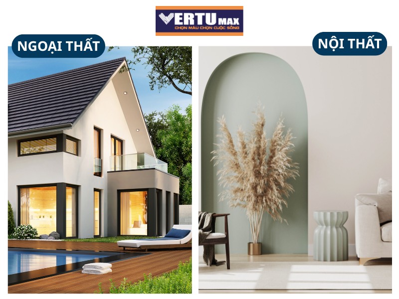 So sánh khu vực sử dụng bột trét tường nội thất và ngoại thất cho công trình dân dụng