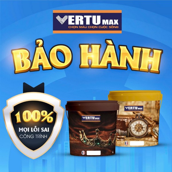 Chính sách bảo hành mọi lỗi công trình khi sử dụng sản phẩm sơn chính hãng Vertumax
